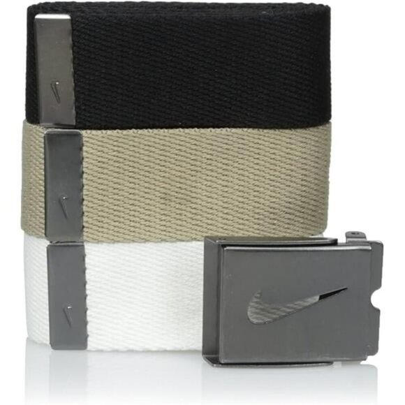 Mens Adjustable Golf Belt 3 Pack Web Canvas Waist Strap Fits Up To Size 42 - Picture 6 of 6